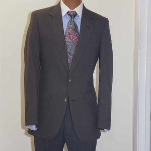 Vintage brown pinstripe jacket Nino Cerutti english cut slimming 36L